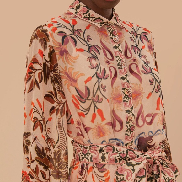 Farm rio cream winter garden mini dress! Size small worn once - Picture 3 of 5